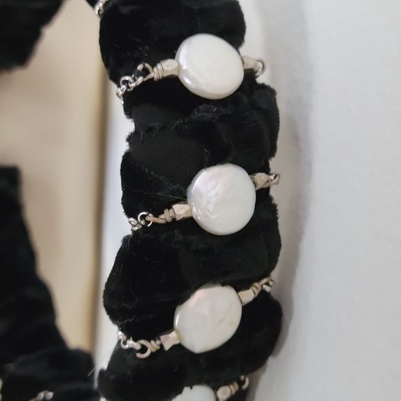 Headband, handmade, made from velvet and purl - Picture 5 of 8